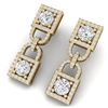 Image 1 : 4 ctw SI/I Diamond Halo Earrings 18K Yellow Gold - REF-292M5F - SKU:40159