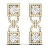 Image 3 : 4 ctw SI/I Diamond Halo Earrings 18K Yellow Gold - REF-292M5F - SKU:40159