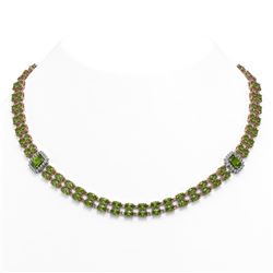 57.1 ctw Tourmaline & Diamond Necklace 14K Rose Gold - REF-653V3Y - SKU:45102