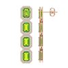 Image 2 : 17.81 ctw Peridot & Diamond Halo Earrings 10K Rose Gold - REF-220A7V - SKU:41598