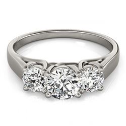 1.30 ctw VS/SI Diamond 3 Stone Ring 18K White Gold - REF-190Y9X - SKU:28053