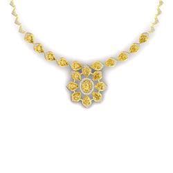 28.51 ctw Canary Citrine & VS Diamond Necklace 18K Yellow Gold - REF-527Y3X - SKU:39044