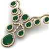 Image 2 : 37.66 ctw Emerald & VS Diamond Necklace 18K Yellow Gold - REF-963M6F - SKU:38558