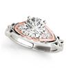 Image 1 : 0.85 ctw VS/SI Diamond Solitaire Ring 18K White & Rose Gold - REF-150N7A - SKU:27819
