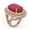 Image 2 : 18.3 ctw Ruby & Diamond Ring 14K Rose Gold - REF-339K5W - SKU:43878