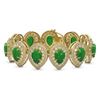 Image 1 : 46.44 ctw Jade & Diamond Bracelet 14K Yellow Gold - REF-1309A6V - SKU:46175