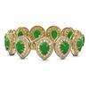 Image 2 : 46.44 ctw Jade & Diamond Bracelet 14K Yellow Gold - REF-1309A6V - SKU:46175