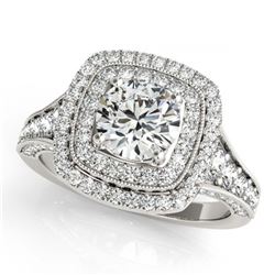 2 ctw VS/SI Diamond Halo Ring 18K White Gold - REF-329V9Y - SKU:26470