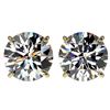 Image 1 : 4 ctw H-I Diamond Solitaire Stud Earrings 10K Yellow Gold - REF-1237R5K - SKU:33133