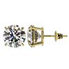 Image 2 : 4 ctw H-I Diamond Solitaire Stud Earrings 10K Yellow Gold - REF-1237R5K - SKU:33133