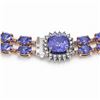 Image 3 : 69.4 ctw Tanzanite & Diamond Necklace 14K Rose Gold - REF-955N3A - SKU:44805