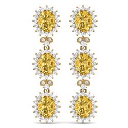 19.06 ctw Canary Citrine & VS Diamond Earrings 18K Yellow Gold - REF-336W4H - SKU:38654