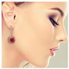 Image 3 : 12.9 ctw Ruby & Diamond Earrings 14K Rose Gold - REF-257V3Y - SKU:43956