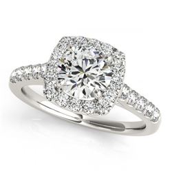 1.35 ctw VS/SI Diamond Halo Ring 18K White Gold - REF-165M2F - SKU:26260