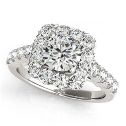 2.5 ctw VS/SI Diamond Halo Ring 18K White Gold - REF-354M5F - SKU:26212