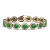 Image 1 : 16.55 ctw Jade & Diamond Halo Bracelet 10K Rose Gold - REF-280M2F - SKU:46032