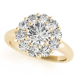1.38 ctw VS/SI Diamond Halo Ring 18K Yellow Gold - REF-169X6R - SKU:27014