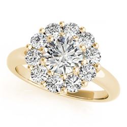 1.38 ctw VS/SI Diamond Halo Ring 18K Yellow Gold - REF-169X6R - SKU:27014