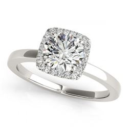 1.15 ctw VS/SI Diamond Halo Ring 18K White Gold - REF-284N5A - SKU:26278