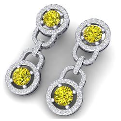 4 ctw SI/I Fancy And Diamond Earrings 18K White Gold - REF-390W2H - SKU:40109