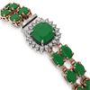 Image 2 : 32.18 ctw Emerald & Diamond Bracelet 14K Rose Gold - REF-276F2N - SKU:45651