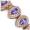 Image 3 : 50.04 ctw Tanzanite & Diamond Bracelet 14K Rose Gold - REF-2096K7W - SKU:43263