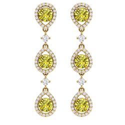 5.11 ctw Fancy Yellow SI Diamond Earrings 18K Yellow Gold - REF-618W2H - SKU:39104