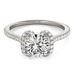 1.33 ctw VS/SI Diamond Halo Ring 18K White Gold - REF-278F6N - SKU:26182