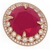 Image 1 : 29.04 ctw Ruby & Diamond Ring 14K Rose Gold - REF-447Y3X - SKU:43914