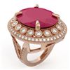 Image 2 : 29.04 ctw Ruby & Diamond Ring 14K Rose Gold - REF-447Y3X - SKU:43914