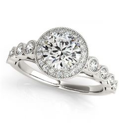 1.05 ctw VS/SI Diamond Halo Ring 18K White Gold - REF-104V3Y - SKU:26398