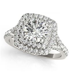 1.04 ctw VS/SI Diamond Solitaire Halo Ring 18K White Gold - REF-101M2F - SKU:26230