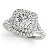 Image 1 : 1.04 ctw VS/SI Diamond Solitaire Halo Ring 18K White Gold - REF-101M2F - SKU:26230