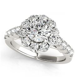2.35 ctw VS/SI Diamond Halo Ring 18K White Gold - REF-328F3N - SKU:26374