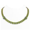 Image 1 : 68.47 ctw Peridot & Diamond Necklace 14K Rose Gold - REF-626H2M - SKU:44823