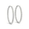 Image 2 : 7 ctw Diamond VS/SI 20 mm Hoop Earrings 14K White Gold - REF-824M7F - SKU:29110