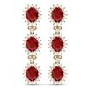 Image 1 : 24.52 ctw Ruby & VS Diamond Earrings 18K Yellow Gold - REF-436N4A - SKU:38642