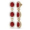Image 3 : 24.52 ctw Ruby & VS Diamond Earrings 18K Yellow Gold - REF-436N4A - SKU:38642