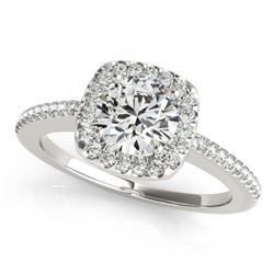 1.25 ctw VS/SI Diamond Halo Ring 18K White Gold - REF-265M9F - SKU:26602