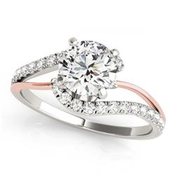 1.10 ctw VS/SI Diamond Bypass Solitaire Ring 18K White & Rose Gold - REF-151Y2X - SKU:27716