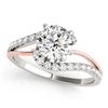 Image 1 : 1.10 ctw VS/SI Diamond Bypass Solitaire Ring 18K White & Rose Gold - REF-151Y2X - SKU:27716