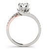 Image 2 : 1.10 ctw VS/SI Diamond Bypass Solitaire Ring 18K White & Rose Gold - REF-151Y2X - SKU:27716