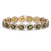 Image 1 : 23.6 ctw Tourmaline & Diamond Halo Bracelet 10K Rose Gold - REF-357X3R - SKU:40719