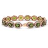 Image 2 : 23.6 ctw Tourmaline & Diamond Halo Bracelet 10K Rose Gold - REF-357X3R - SKU:40719