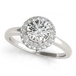 1 ctw VS/SI Diamond Halo Ring 18K White Gold - REF-139W2H - SKU:26476