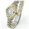 Image 3 : Rolex Men's Two Tone 14K Gold/SS, QuickSet, Diam/Emerald Dial & Diam/Emerald Bezel - REF-557F7M