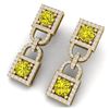 Image 1 : 4 ctw SI/I Fancy And Diamond Earrings 18K Yellow Gold - REF-330K2W - SKU:40165