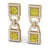 Image 2 : 4 ctw SI/I Fancy And Diamond Earrings 18K Yellow Gold - REF-330K2W - SKU:40165