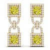 Image 3 : 4 ctw SI/I Fancy And Diamond Earrings 18K Yellow Gold - REF-330K2W - SKU:40165