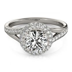1.60 ctw VS/SI Diamond Halo Ring 18K White Gold - REF-293M2F - SKU:26826